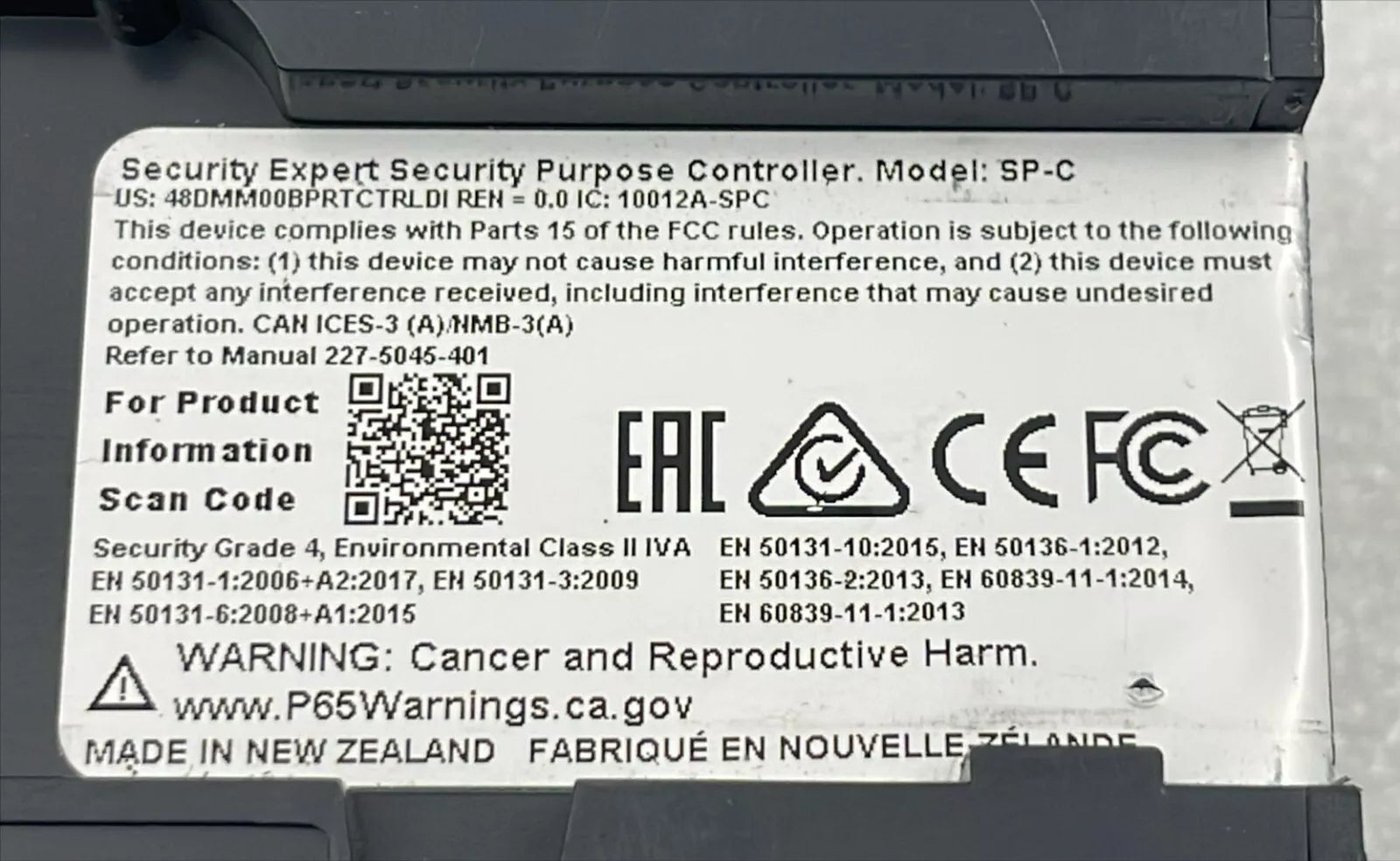 SCHNEIDER Security Expert Security Purpose Controller SP-C