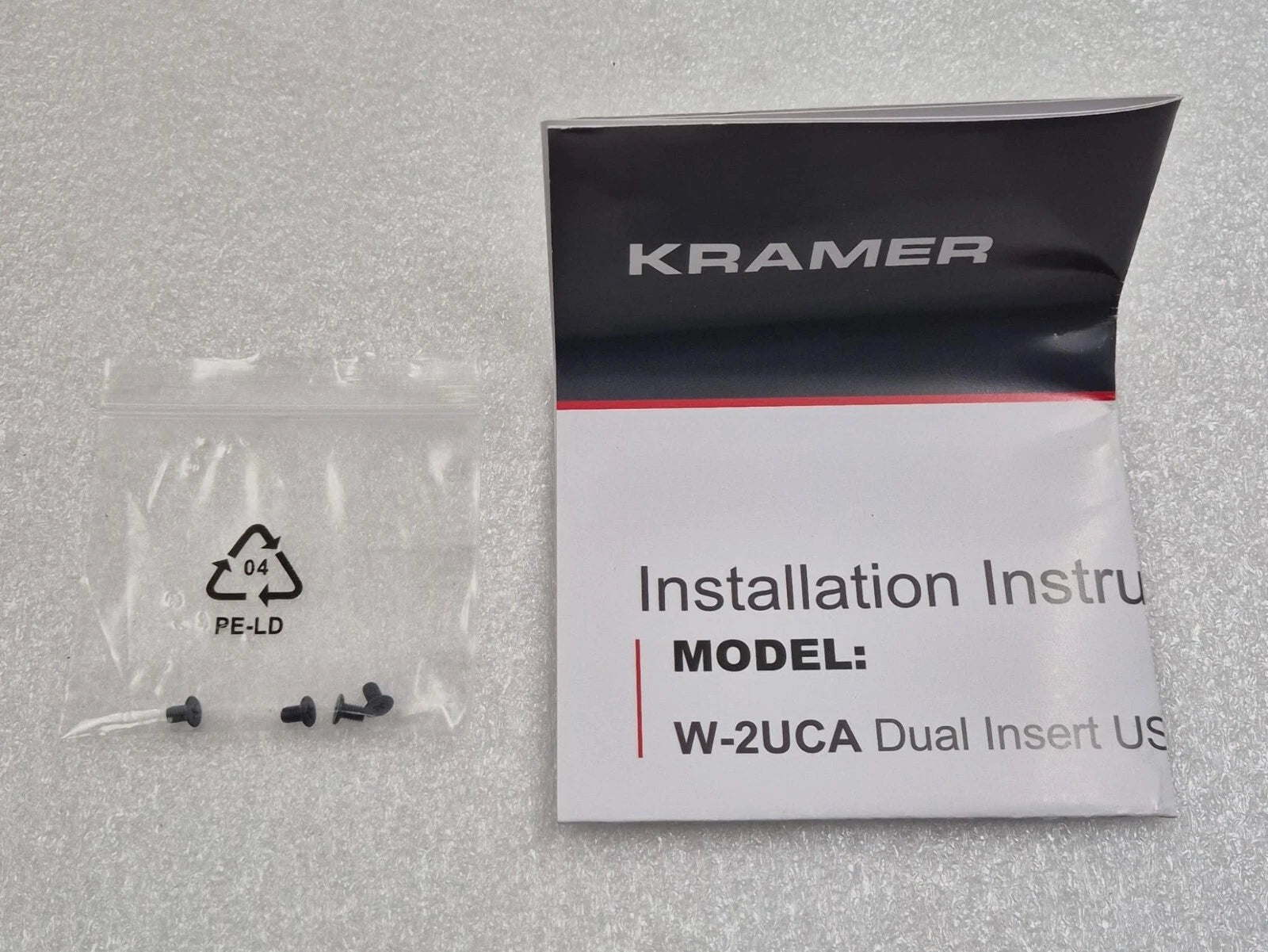 KRAMER W-2UCA(B) 80-00030590 Dual Insert USB Type A & C Charger **NEW**