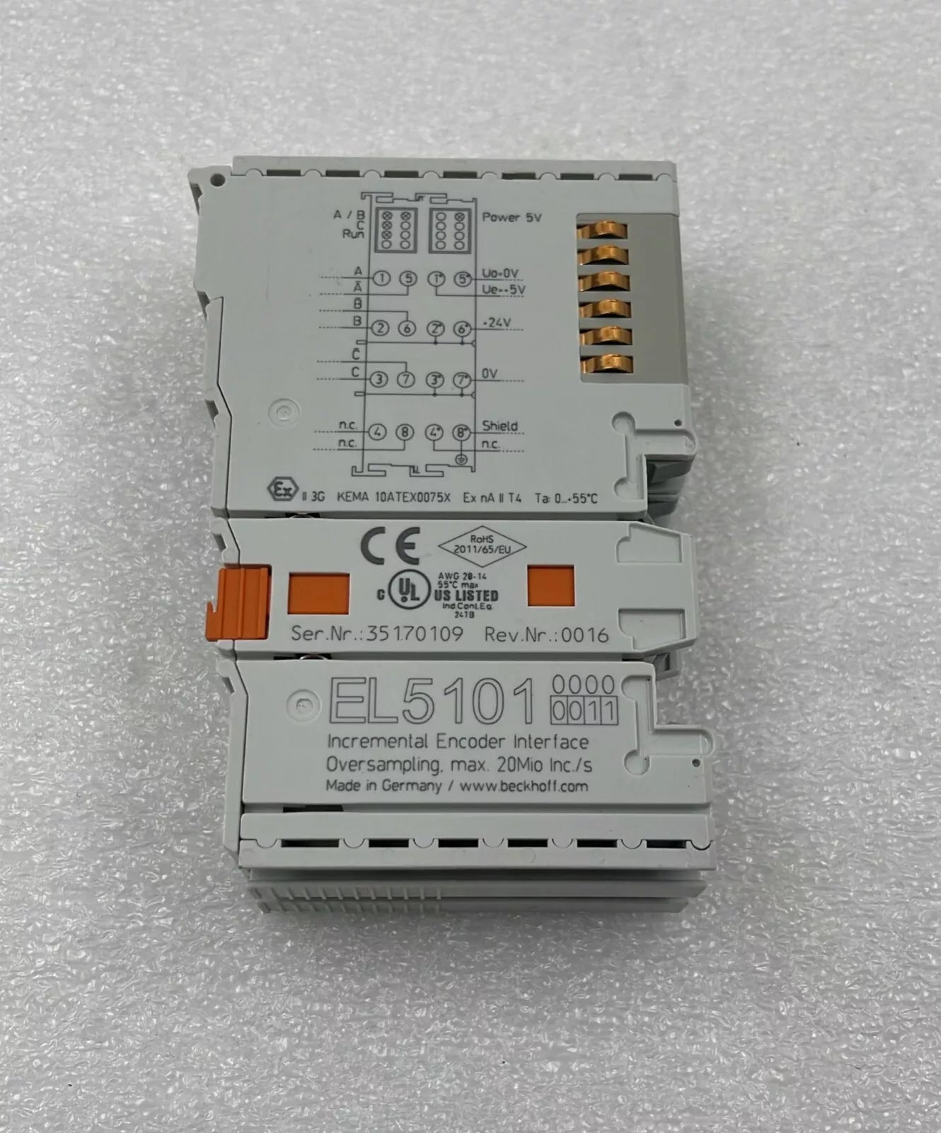 Beckhoff EL5101 EtherCAT 16-Channel Digital Input Terminal Module