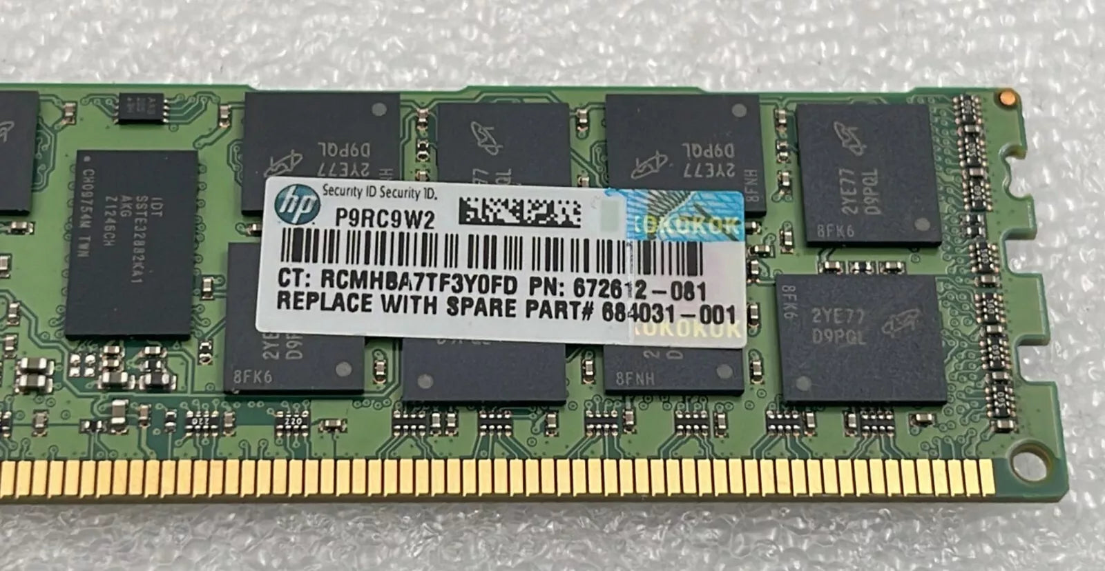 [LOT 8 PCS]  Micron 16GB 2Rx4 PC3-12800R MT36JSF2G72PZ-1G6E1HF SERVER MEMORY RAM