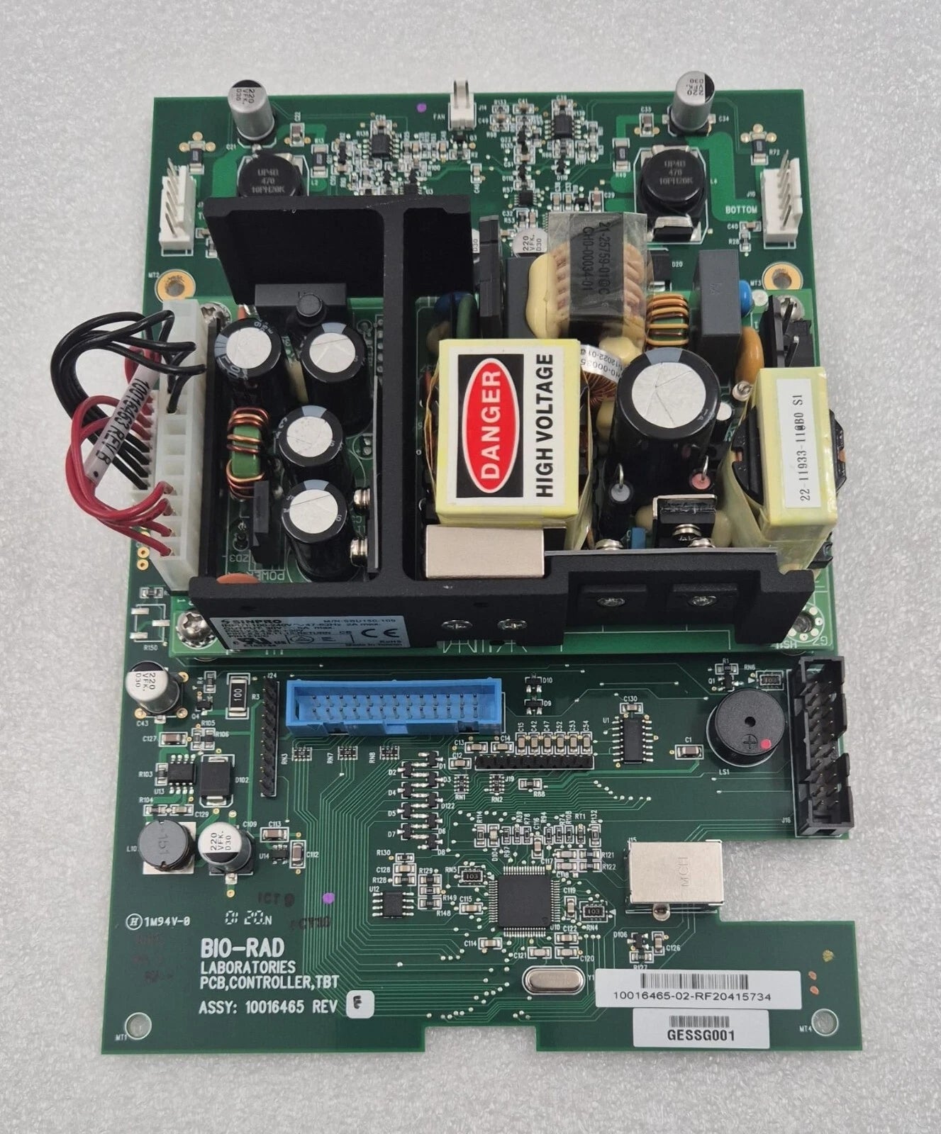 BIO-RAD PCB CONTROLLER TBT 10016465-02 W/ SINPRO SBU150-109 for CFX96