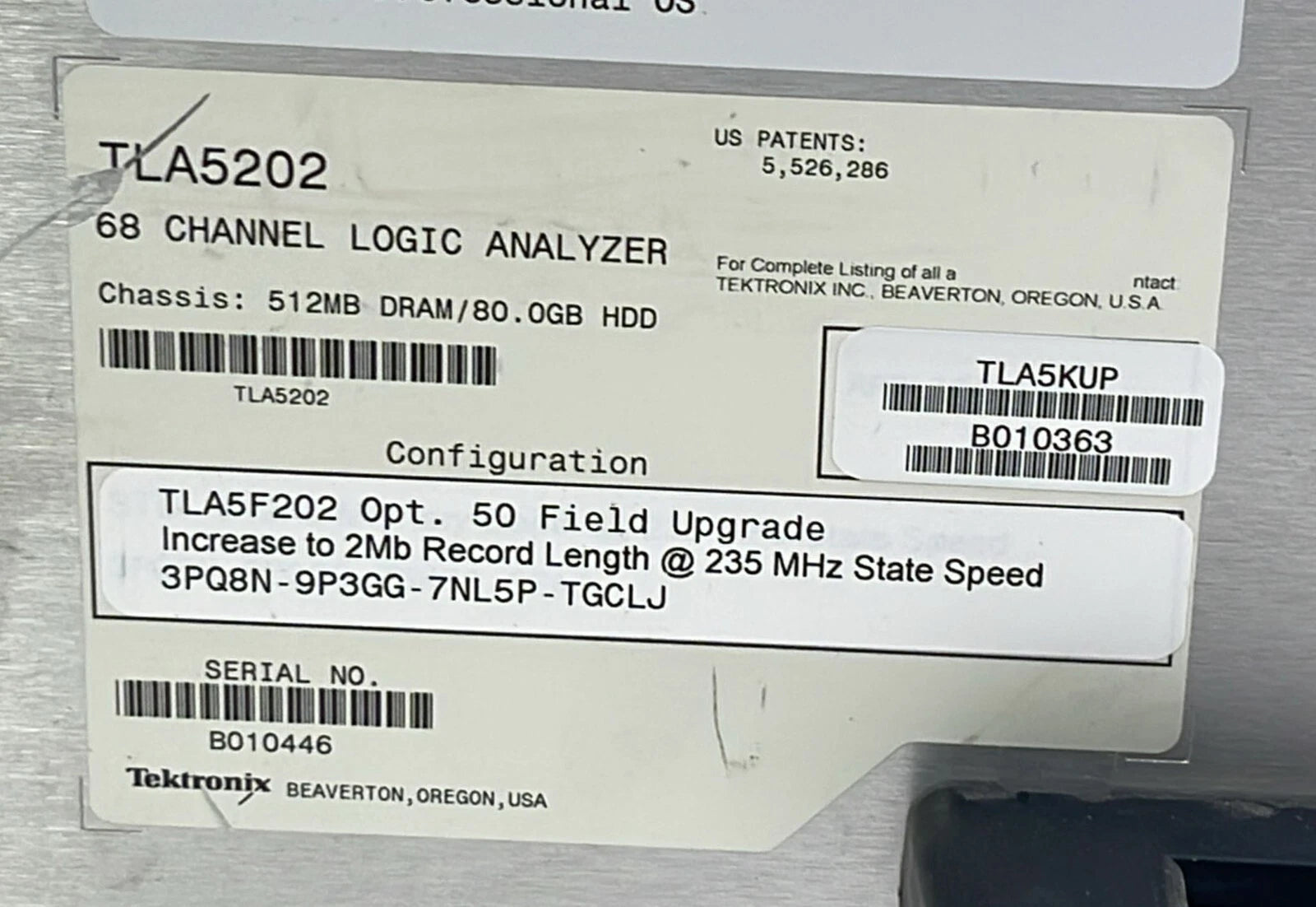 Tektronix TLA5202 68-Channels Logic Analyzer 2-GHz **AS IS