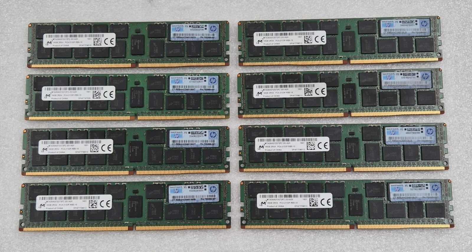 [LOT 8] Micron 16GB 2Rx4 PC4-2133P MTA36ASF2G72PZ-2G1A2II Memory RAM 752369-081