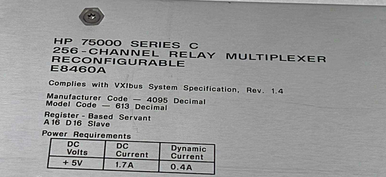 HP 75000 Series-C 256-Channel Relay Multiplexer Reconfigurable E8460A