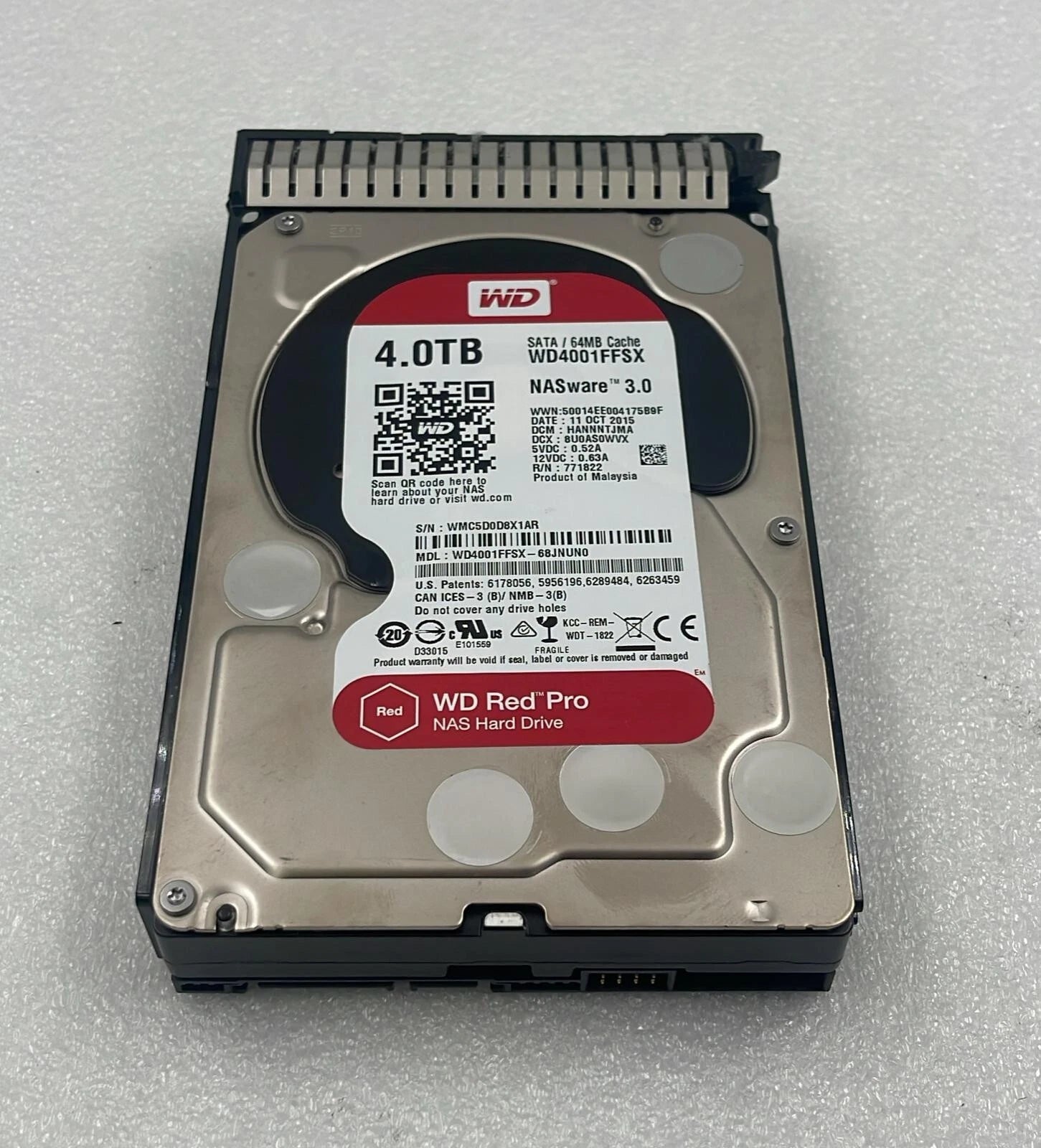 Western Digital Red Pro WD4001FFSX-68JNUN0 NAS Hard Drive SATA 4TB