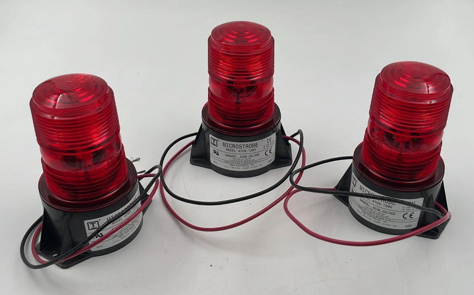 TOMAR Microstrobe 470S-1280 IV red strobe lamp lot of 3