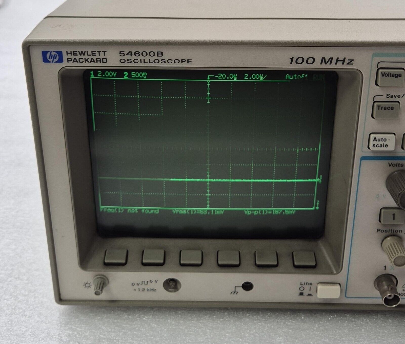 HP 54600B Oscilloscope 100MHz W/ 54652B RS-232 Parallel Interface Module *AS-IS*