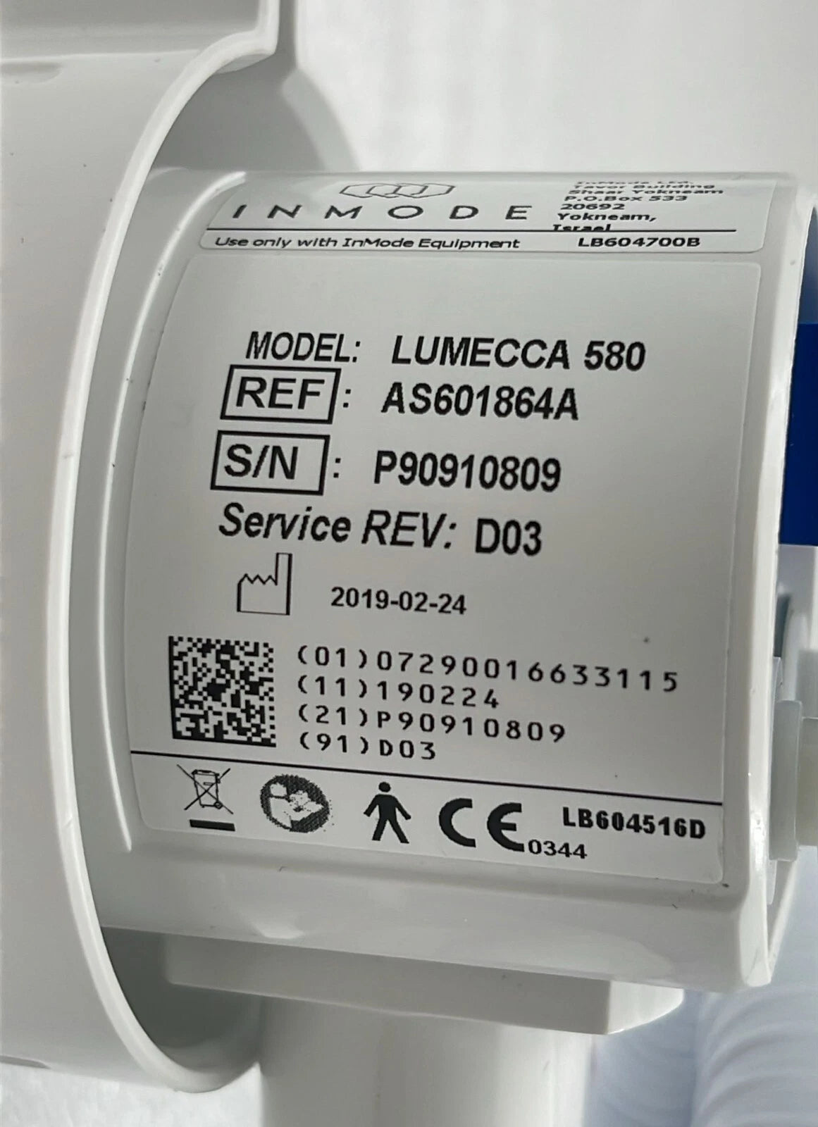 InMode SR 580 Laser Cable Handpiece LUMECCA 580 AS601864A **AS IS