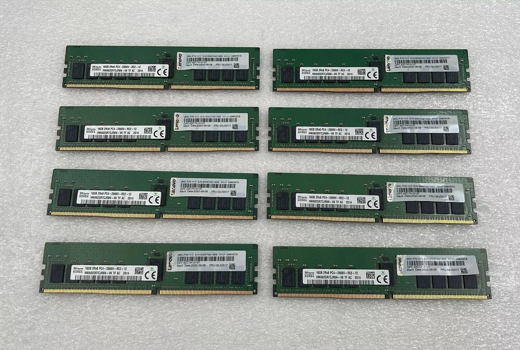 LOT 8 PCS- SK HYNIX 16GB 2Rx8 PC4-2666V HMA82GR7CJR8N-VK DDR4 Memory Server RAM