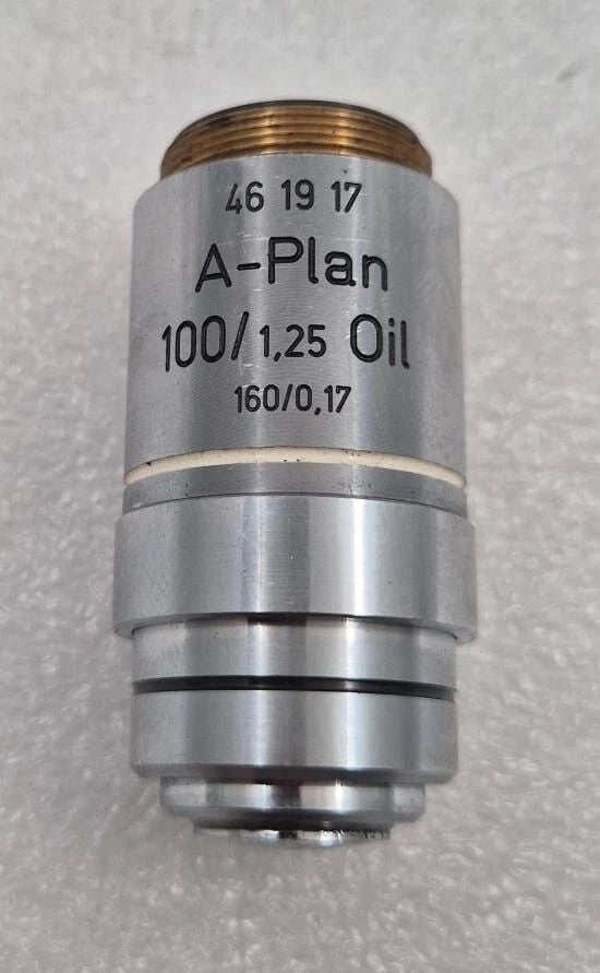 Carl Zeiss A-Plan 100x 1.25 oil immersion objective front view