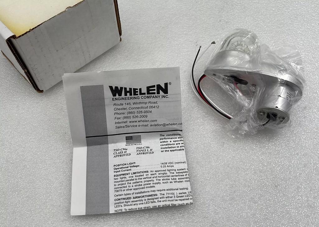 WHELEN 7111004 01-0771110-04 CESSNA LIGHT WING TIP POSITION STROBE