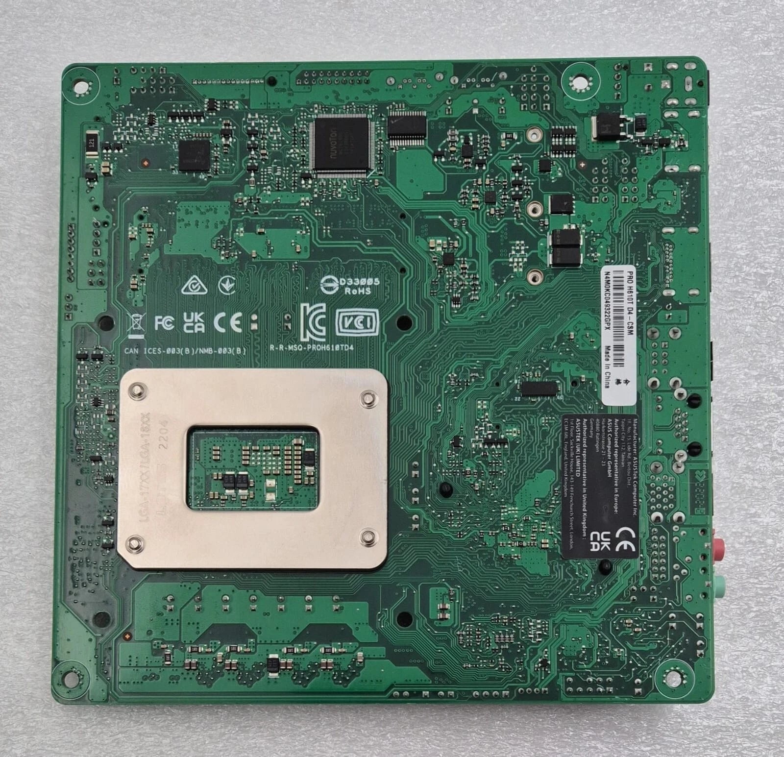 ASUS Pro H610T D4-CSM LGA 1700 Mini ITX DDR4 Intel Motherboard