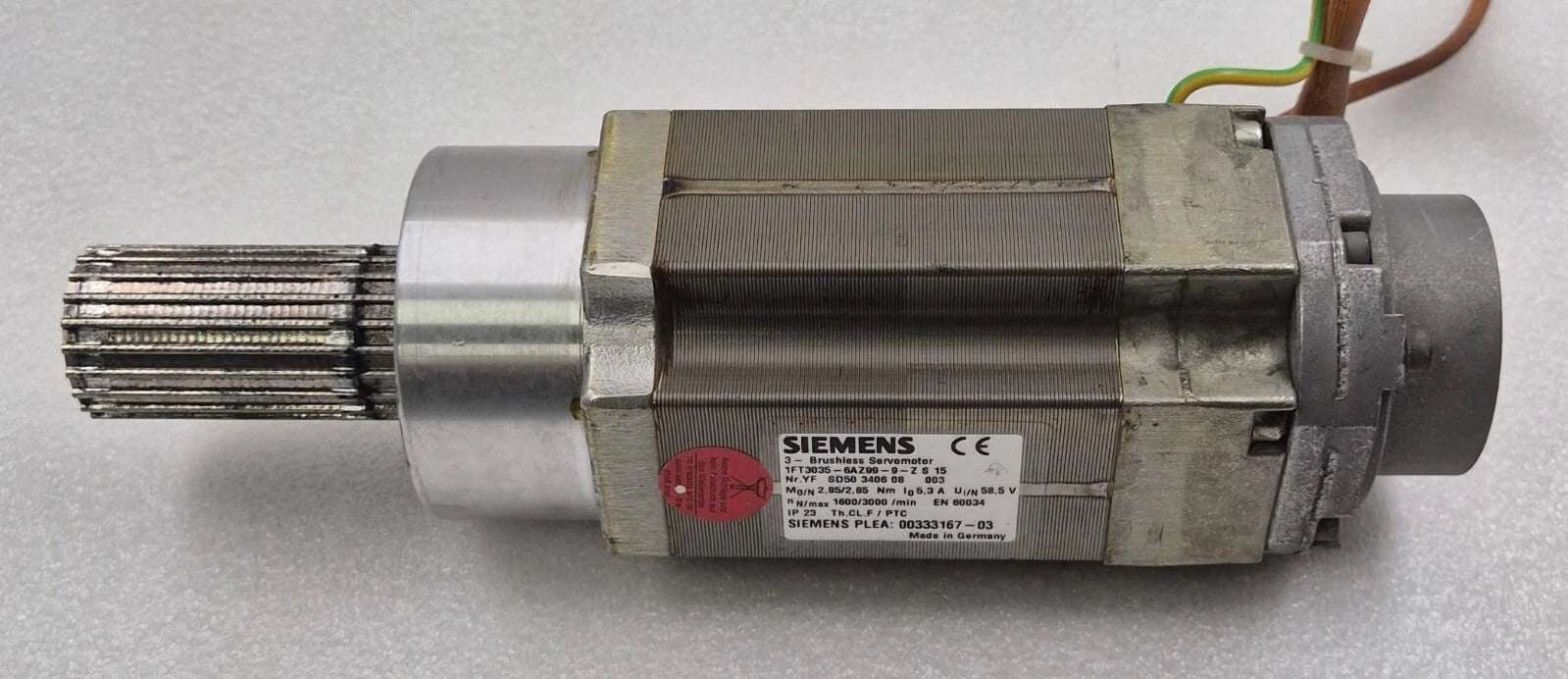 SIEMENS 1FT3035-6AZ99-9-Z S 15 00333167-03 Brushless Servomotor 3AC