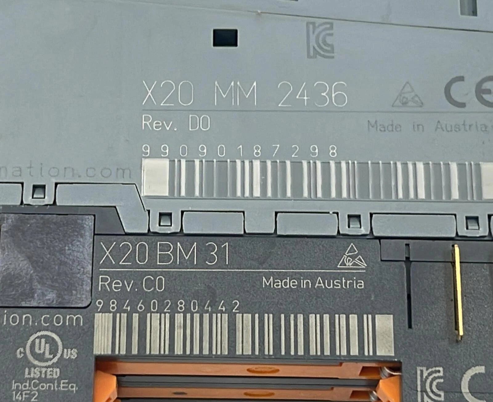 B&R Automation X20 MM 2436 Digital Control Interface PLC Module W/ X20 BM 31