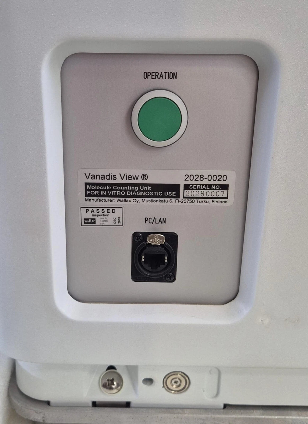 Perkin Elmer Vanadis View Molecule Counting Unit FOR IN VITRO DIAGNOSTIC USE