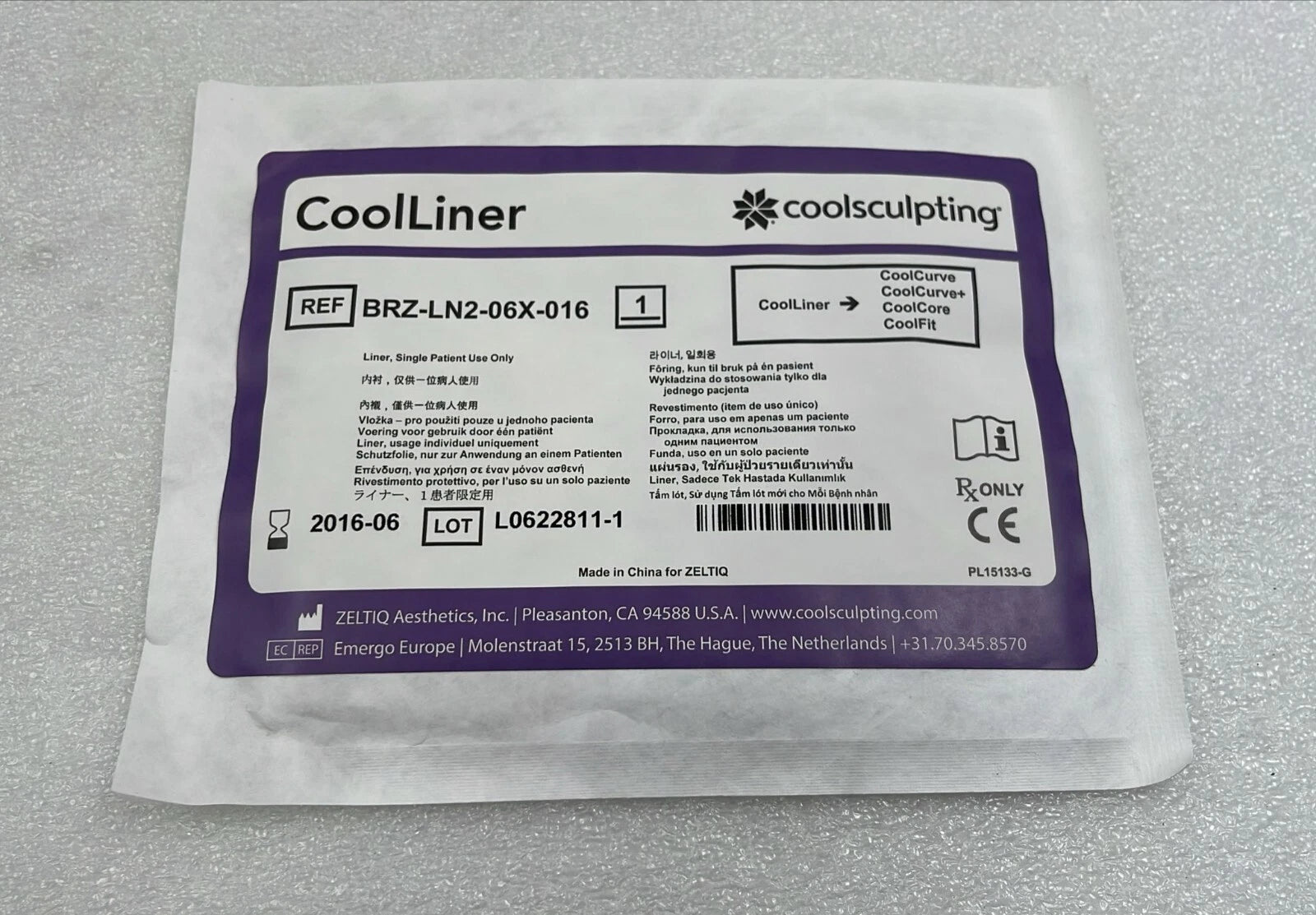 Zeltiq Aesthetics CoolSculpting CoolLiner BRZ-LN2-06X-016 disposable liner lot of 14