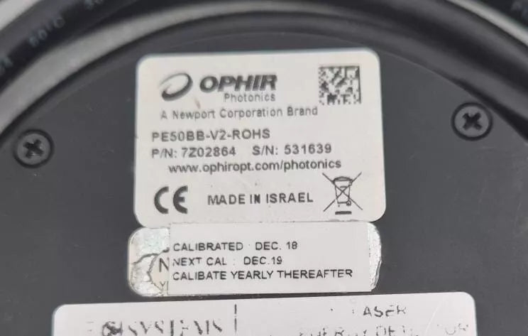 OPHIR PE50BB-V2-ROHS 7Z02864 OPTICAL LASER POWER METER HEAD