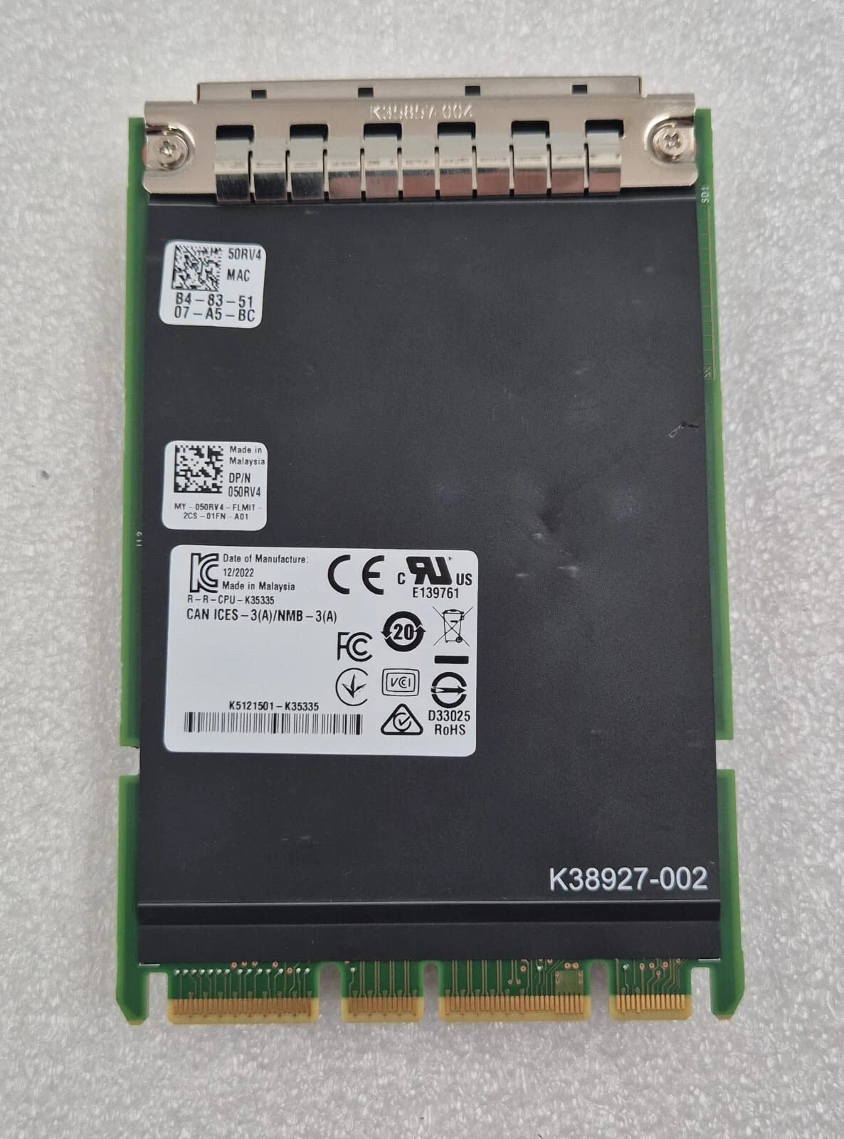 Dell 50RV4 4-Port 10GbE 10GBASE-T 050RV4 OCP 3.0 RJ45 PulseJack JT14-1010HL