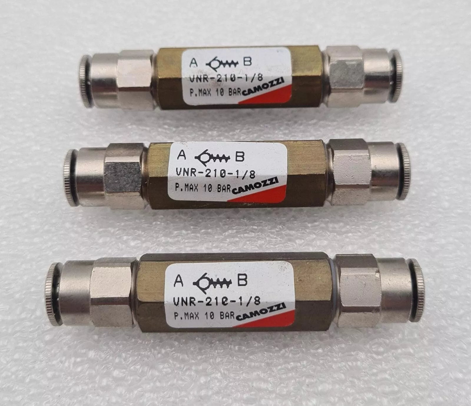 [LOT OF 3] Camozzi VNR-210-1/8 Non Return Valve Female Fits