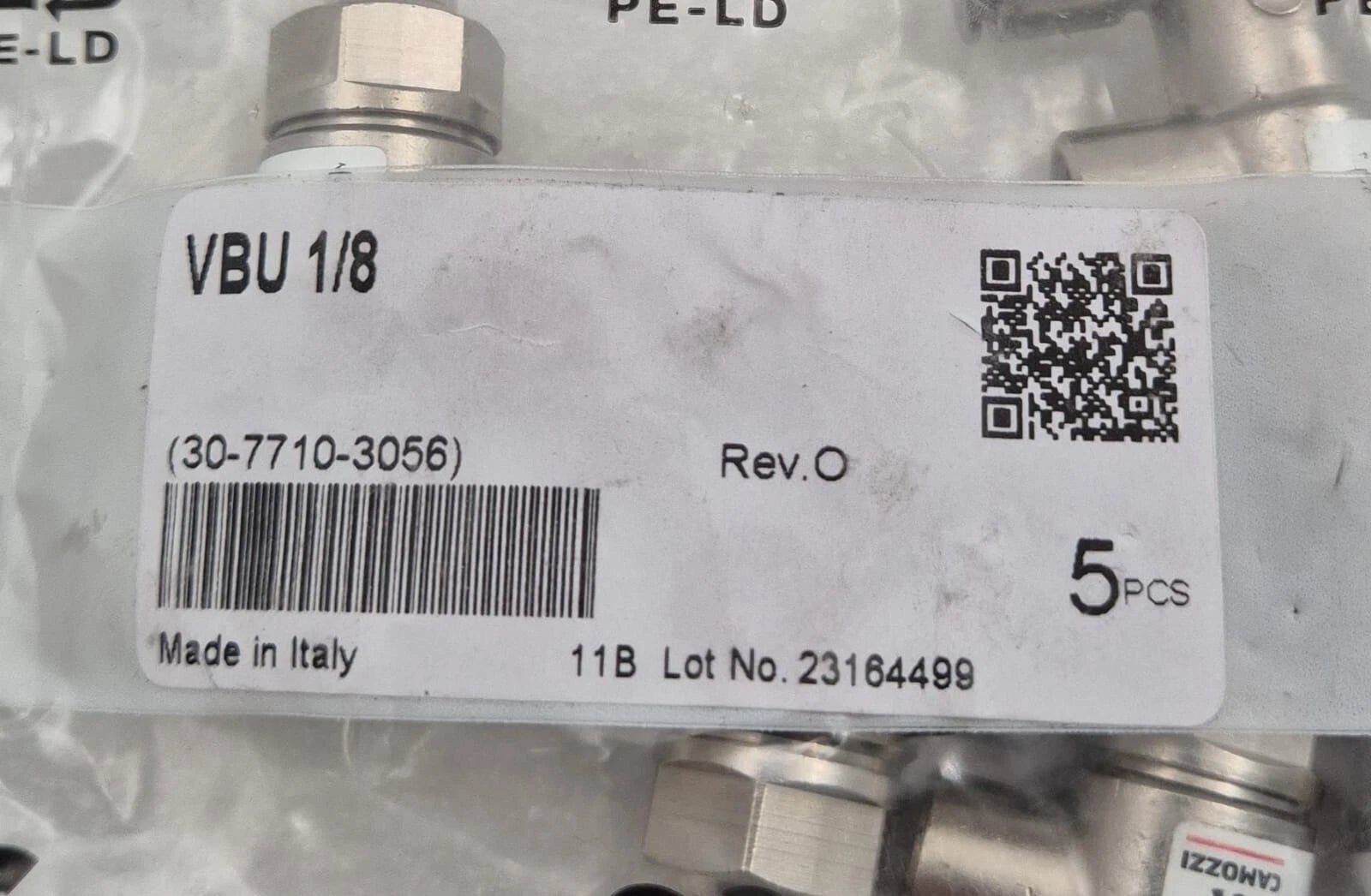 5PCS Camozzi VBU 1/8 30-7710-3056 Unidirectional Blocking Valve *New Sealed Pack