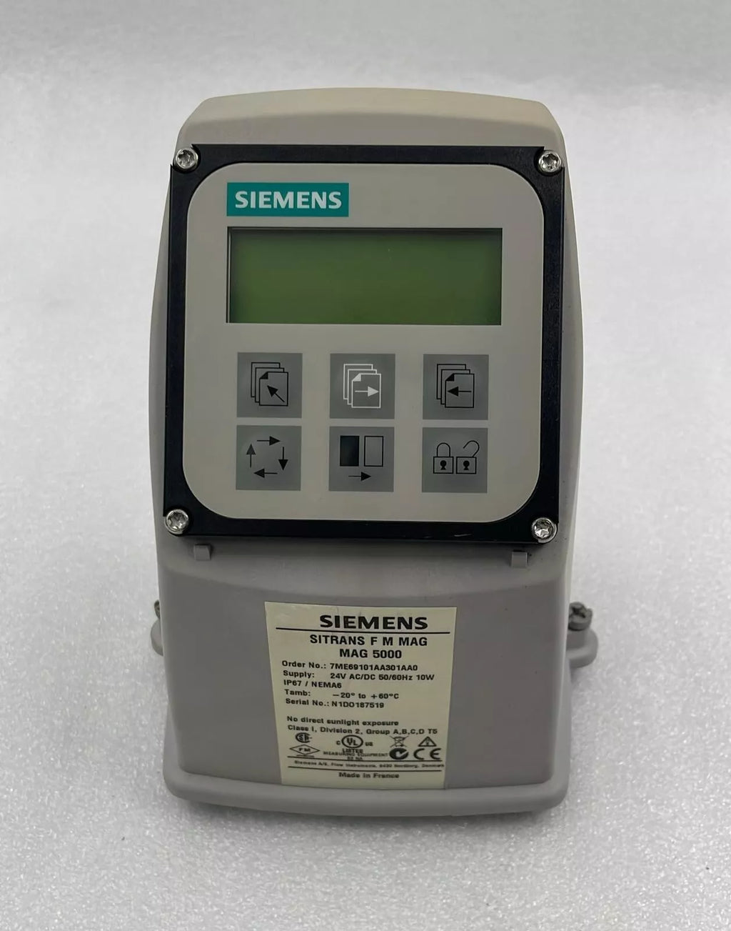 SIEMENS 7ME69101AA301AA0 SITRANS F M MAGFLO MAG 5000