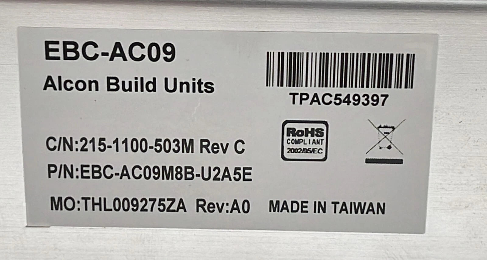 EBC-AC09 Alcon Build Units EBC-AC09M8B-U2A5E