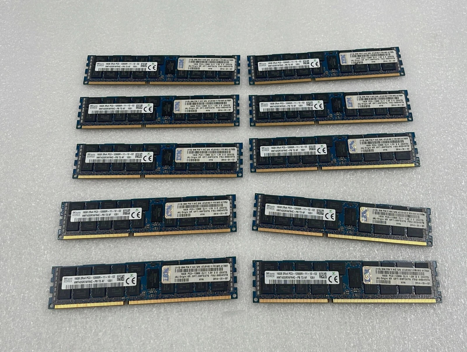 [LOT 10] SK Hynix 16GB 2Rx4 PC3-12800R HMT42GR7AFR4C-PB ECC SERVER MEMORY RAM