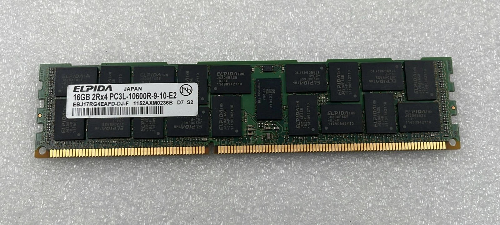 [LOT 8] ELPIDA 16GB 2Rx4 PC3L-10600R DDR3 Server Memory RAM EBJ17RG4EAFD-DJ-F