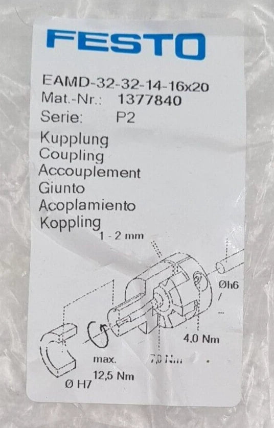NEW - FESTO EAMD-32-32-14-16X20 1377840 P2 Coupling