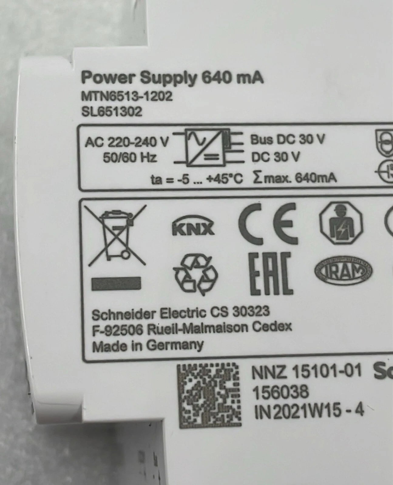 Schneider MTN6513-1202 SpaceLogic KNK Power Supply 640 mA