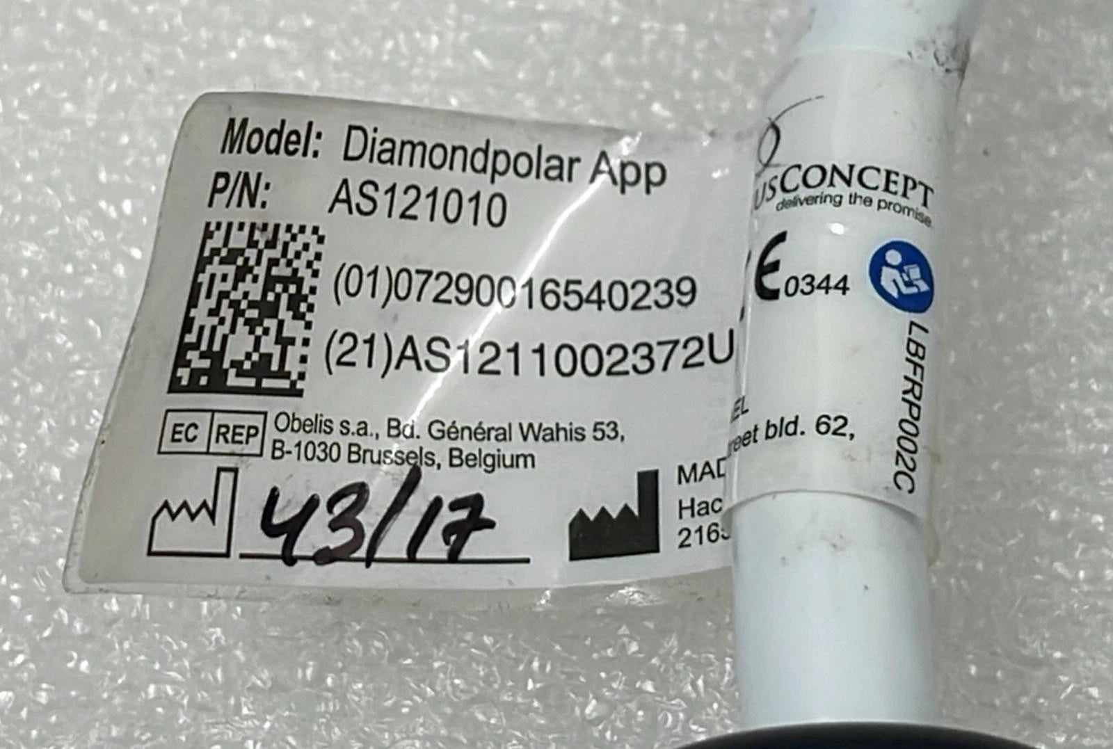 Venus Concept Diamondpolar App Applicator Handpiece AS121010 **AS-IS**