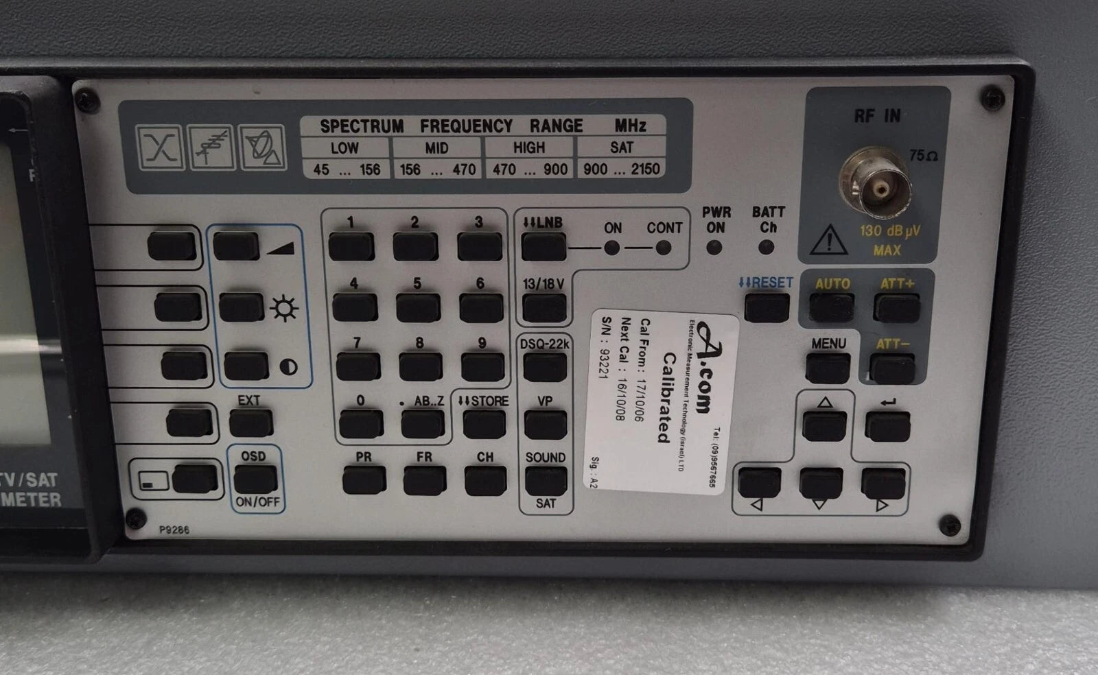 UNAOHM EP 313 PANORAMIC TV/SAT FIELD STRENGTH METER