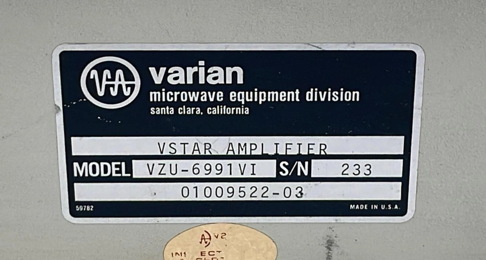 Varian VSTAR Amplifier VZU-6991VI
