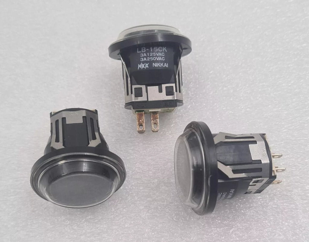 [LOT 3 PCS] NKK NIKKAI LB-15CK circular illuminated BLACK push button switch NEW