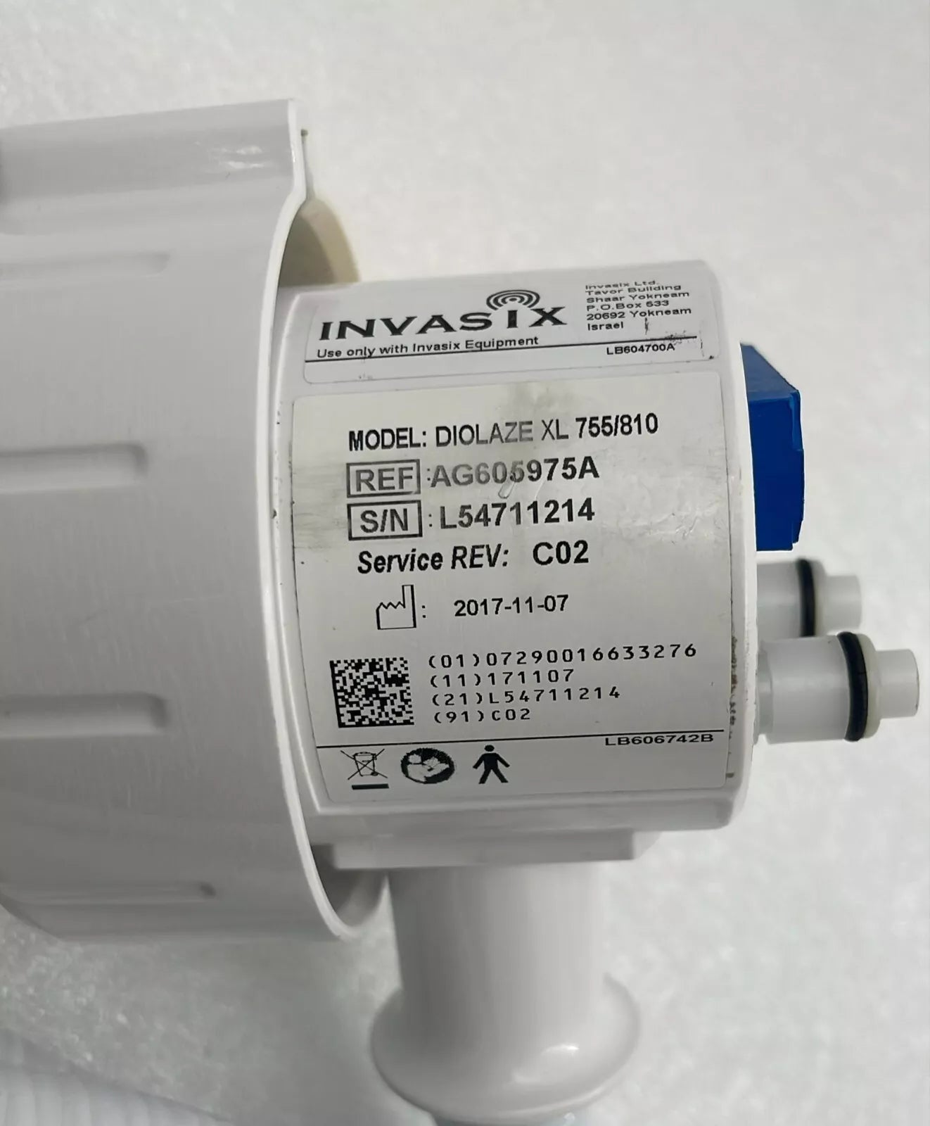 InMode Diolaze XL 755/810 Laser Cable Handpiece AG605975A **AS IS