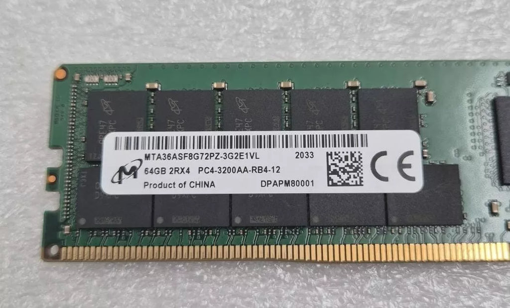 Micron MTA36ASF8G72PZ-3G2E1VL 64GB 2RX4 RDIMM PC4-3200AA Server Memory RAM