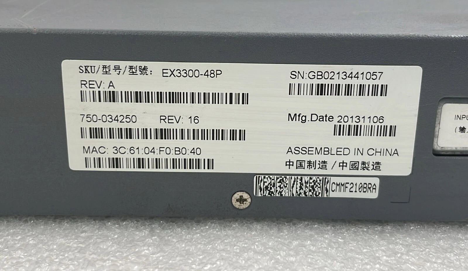 Juniper Networks EX3300 Series Ethernet Switch EX3300-48P 48-Port Gigabit BASE-T