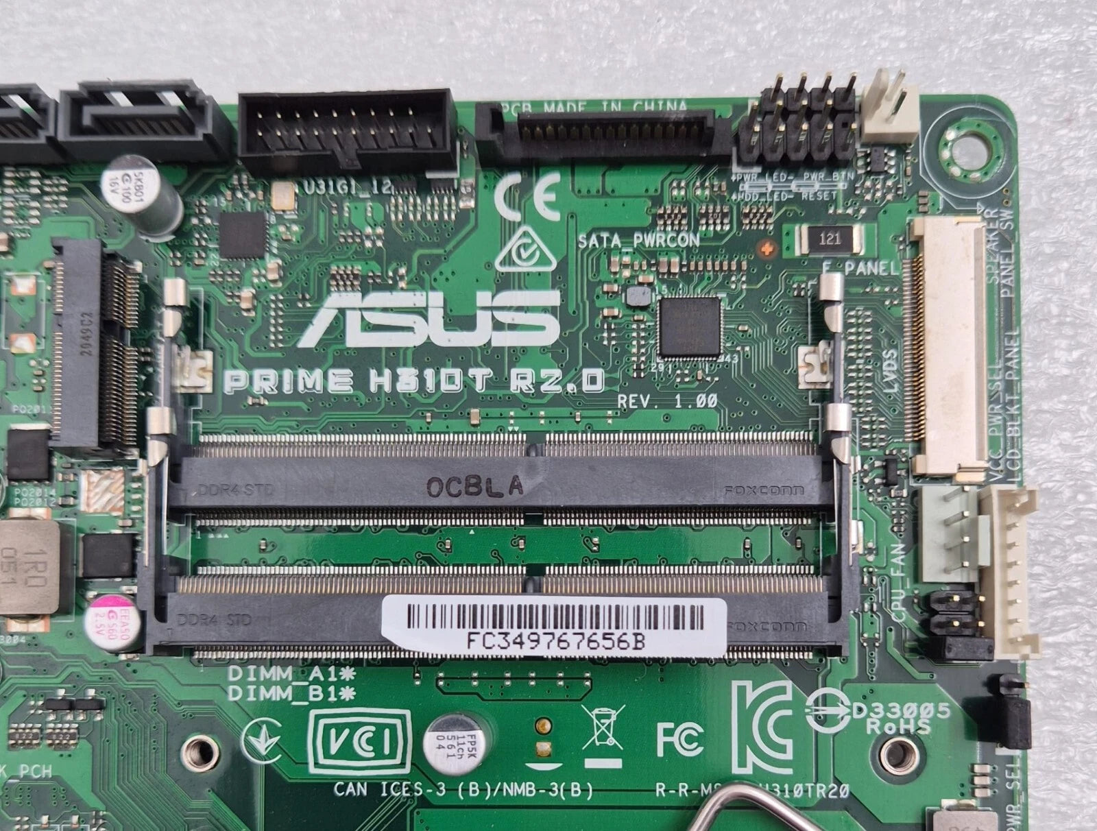 ASUS PRIME H310T R2.0 Motherboard Mini-ITX Intel LGA1151 DDR4 SATA3 HDMI