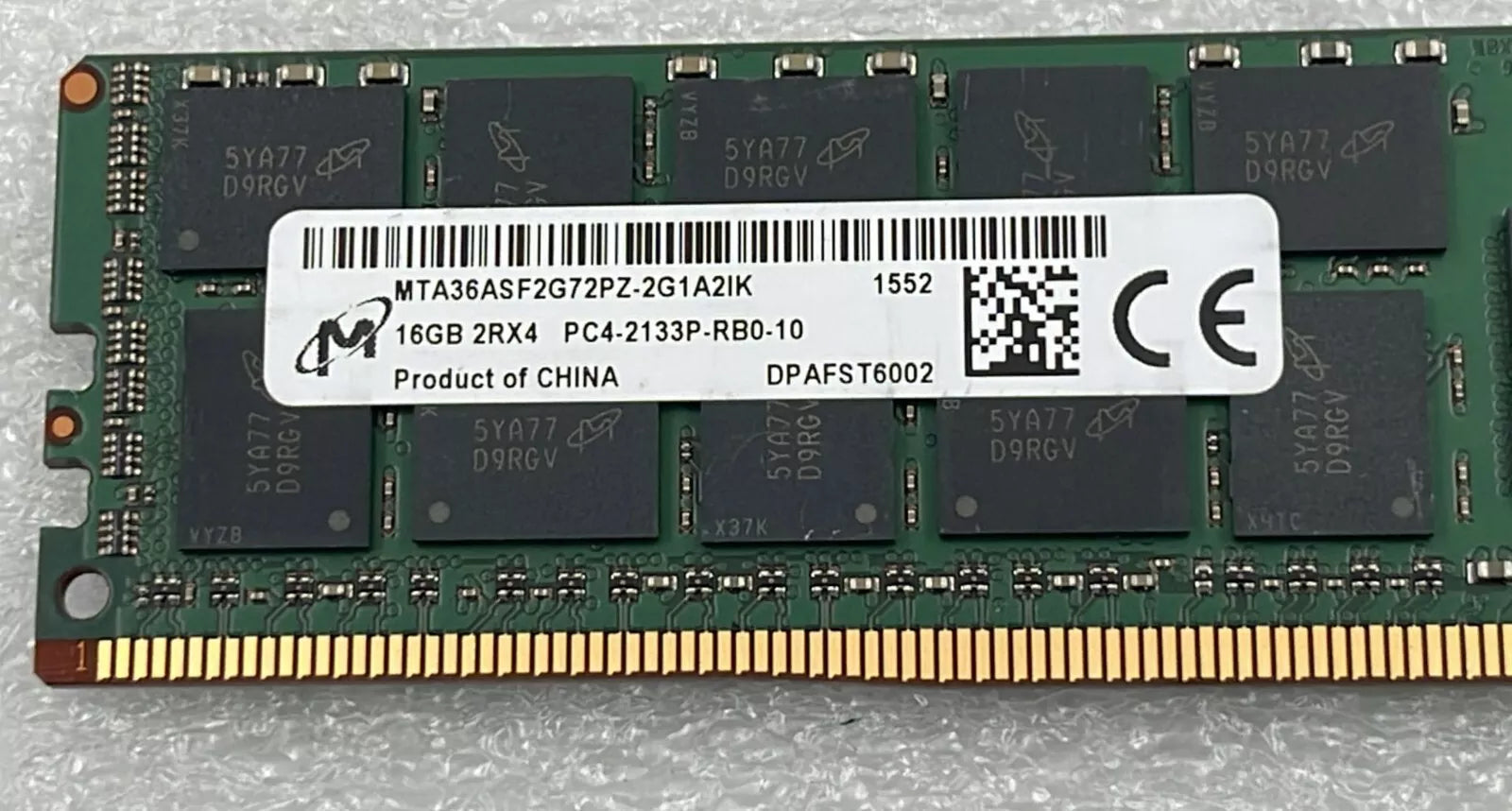 [LOT 8 PCS] Micron 16GB 2Rx4 PC4-2133P MTA36ASF2G72PZ-2G1A2IK Memory RAM