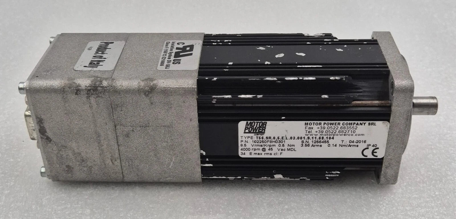 MOTOR POWER T56.SR.0 102250F8H0301 4000 rpm 45Vac Servo Motor T56