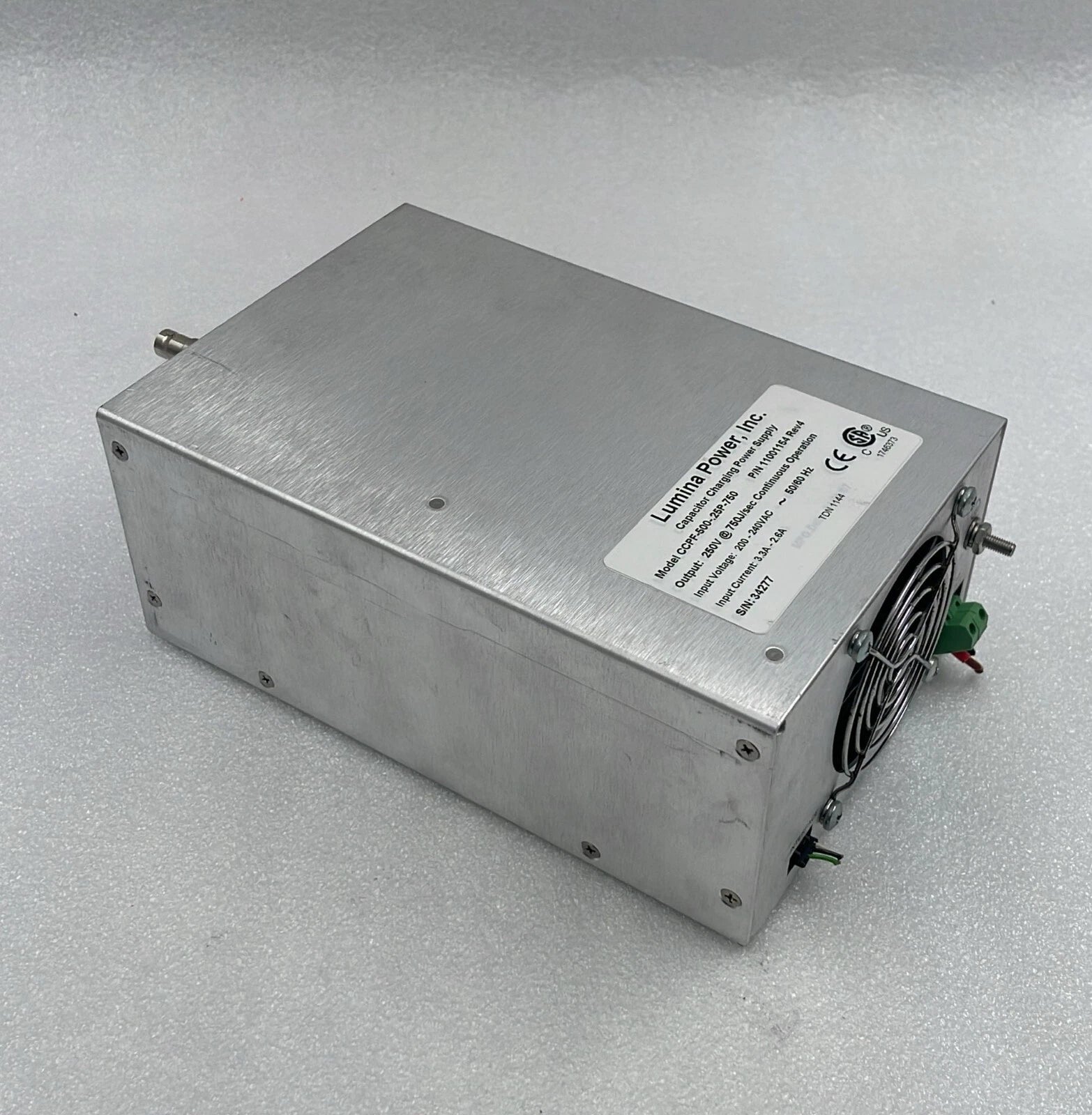 Lumina CCPF-500-.25P-750 11001154 Capacitor Charging Power Supply 250V 750J