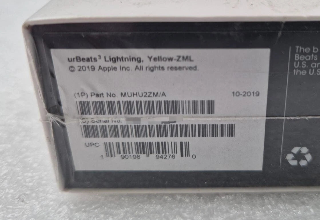 [LOT 3 PCS] *NEW OEM* Apple Beats by Dr.Dre urBeats3 Wireless Lightning Yellow