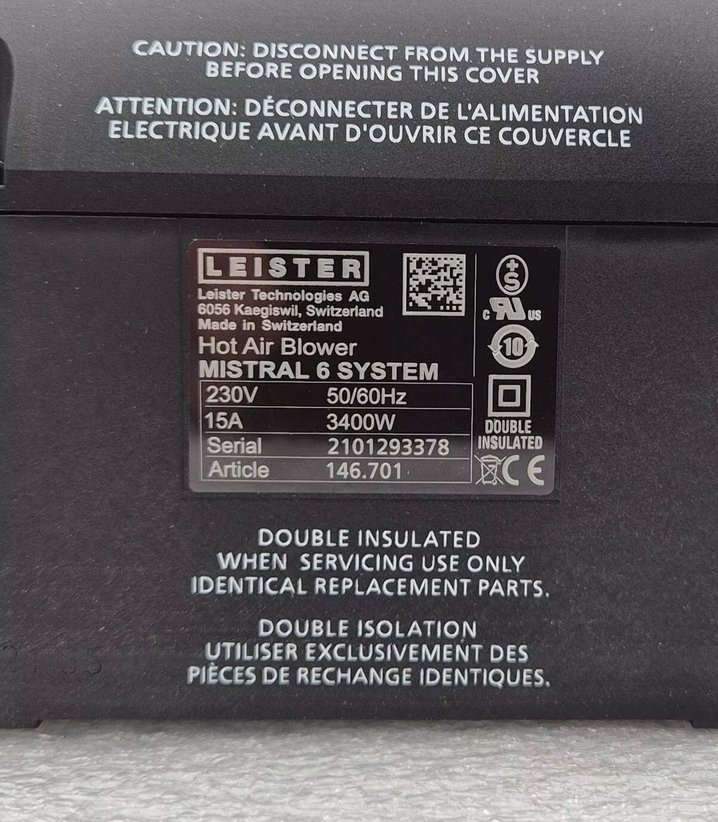 NEW - LEISTER Hot Air Blower MISTRAL 6 SYSTEM 146.701 230V 3400W Hand Piece Tool