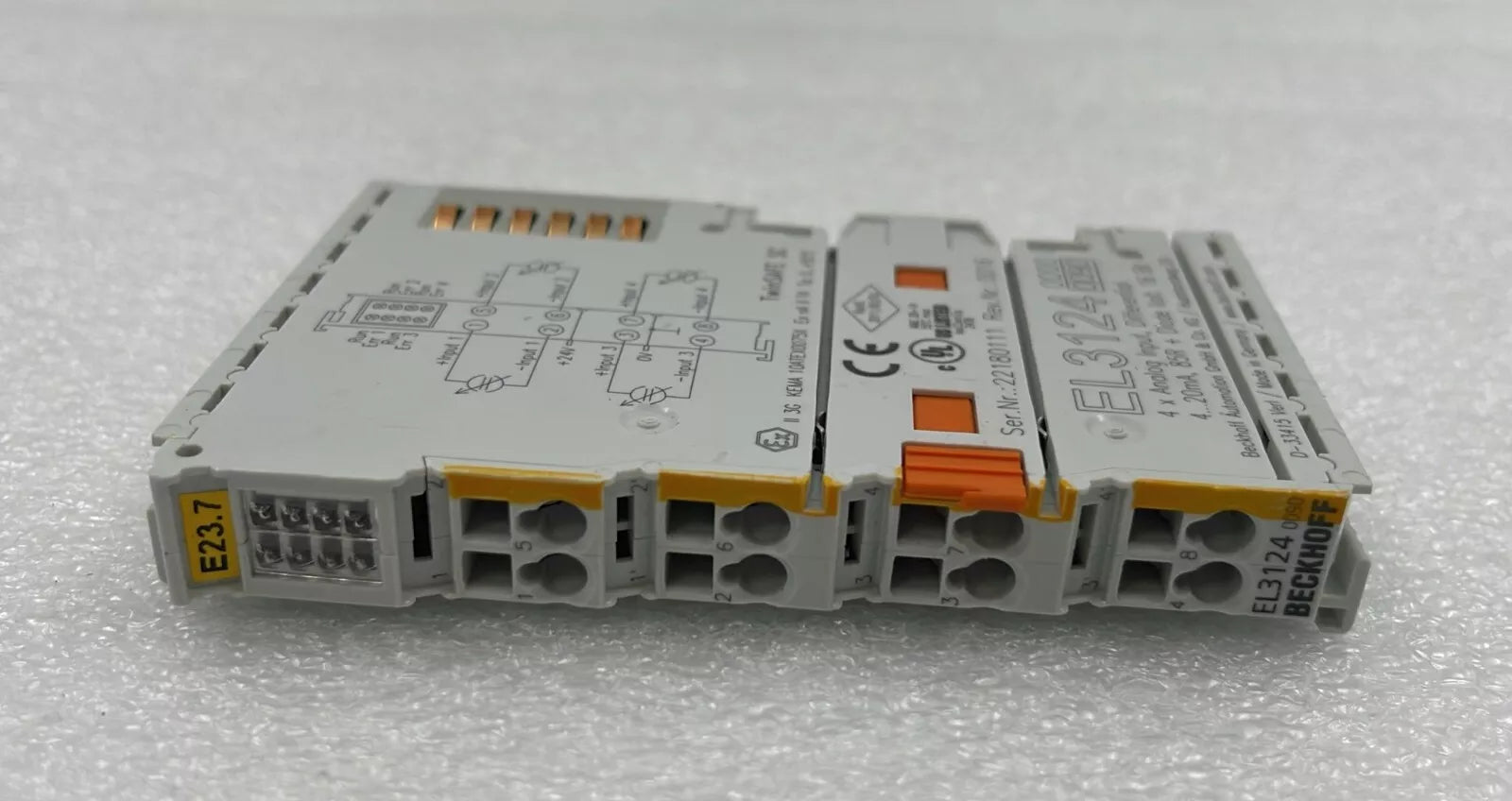 Beckhoff EL3124 EtherCAT 4-Channel Analog Input Terminal Module – 0-10V / 4-20mA