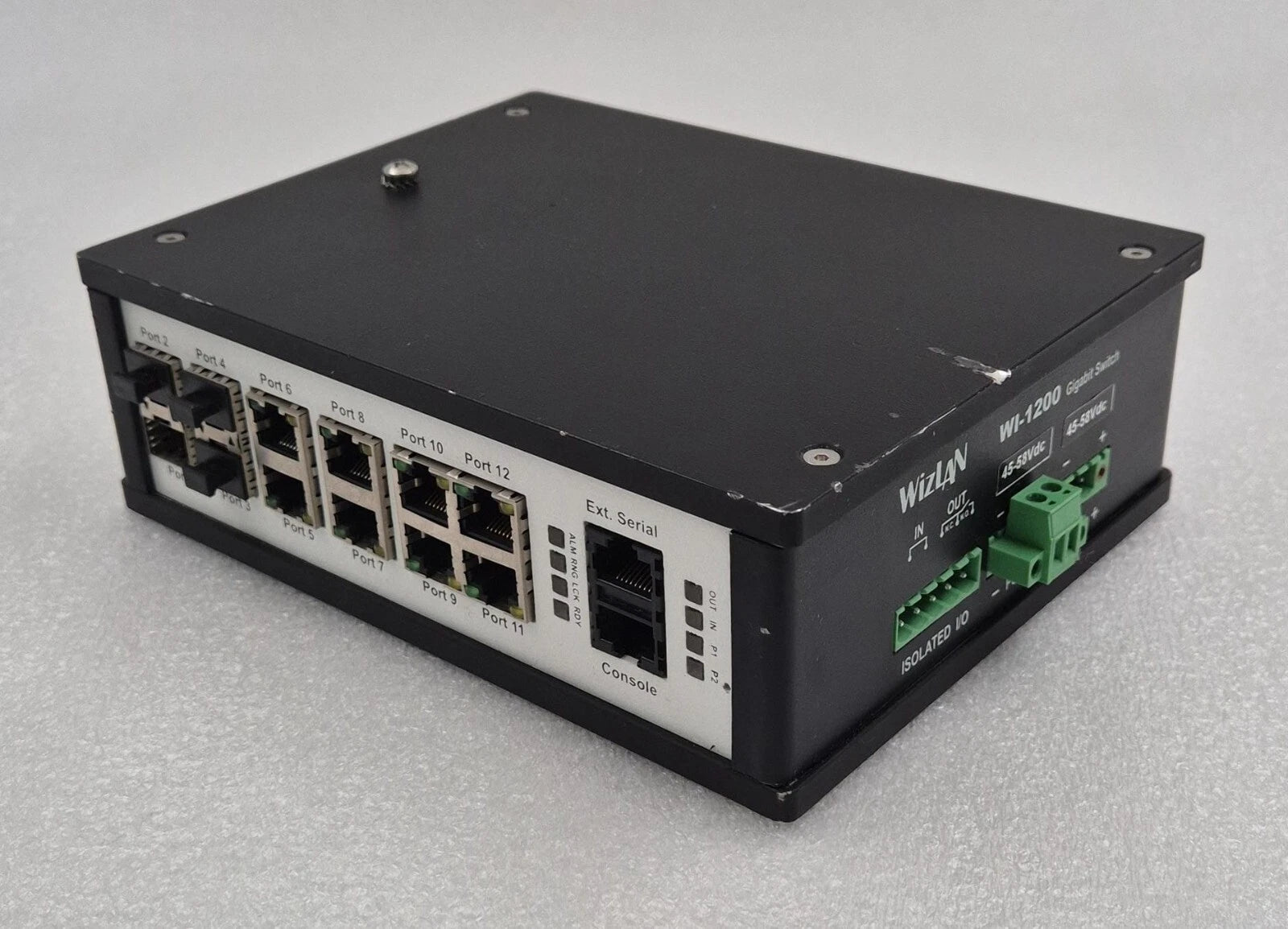 WIZLAN WI-1200/DDC 12-port Gigabit Switch WI-1200 45-58Vdc Industrial PoE