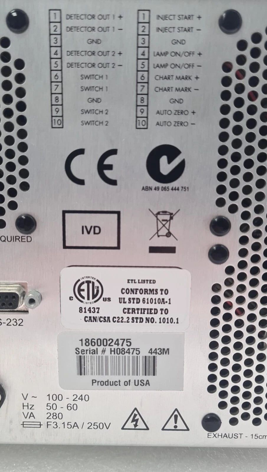 Waters 2475 Multi Fluorescence FLR Detector 186002475 HPLC **AS-IS**