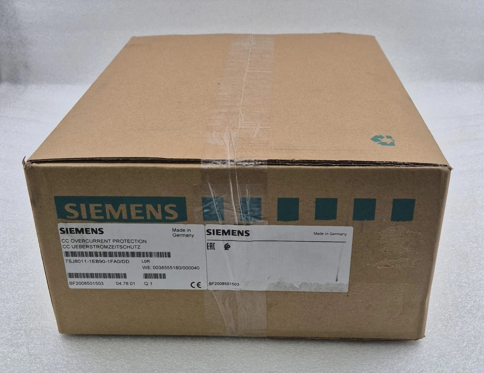 SIEMENS 7SJ8011-1EB90-1FA0/DD CC OVERCURRENT PROTECTION Relay SIPROTEC *SEALED*