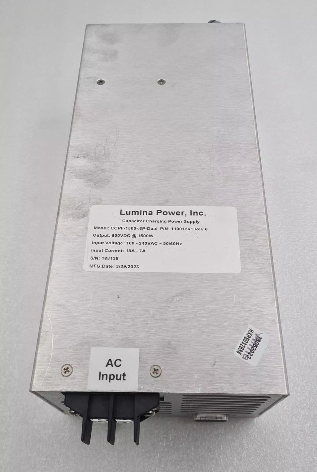 Lumina CCPF-1500-.6P 11001261 Capacitor Charging Power Supply 600V 1500W *AS-IS*