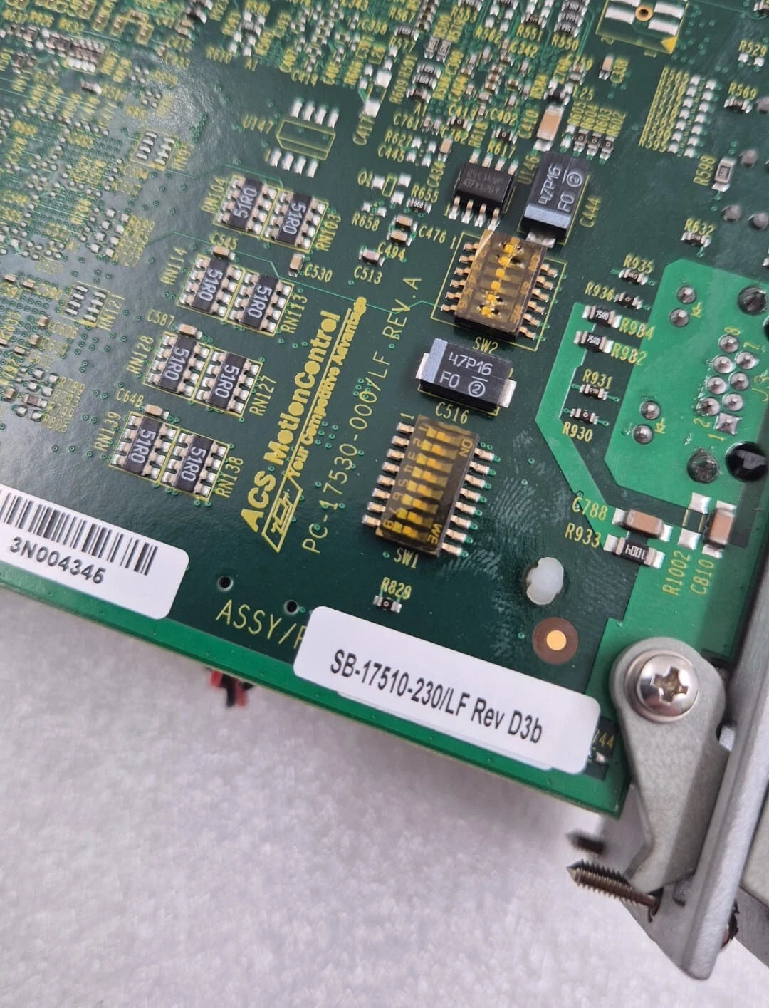 ACS SP+NTT4-04E3G1J320DD SB-17510-230/LF Rev. D3b w/ SBS EBC230-EM Board ASSY