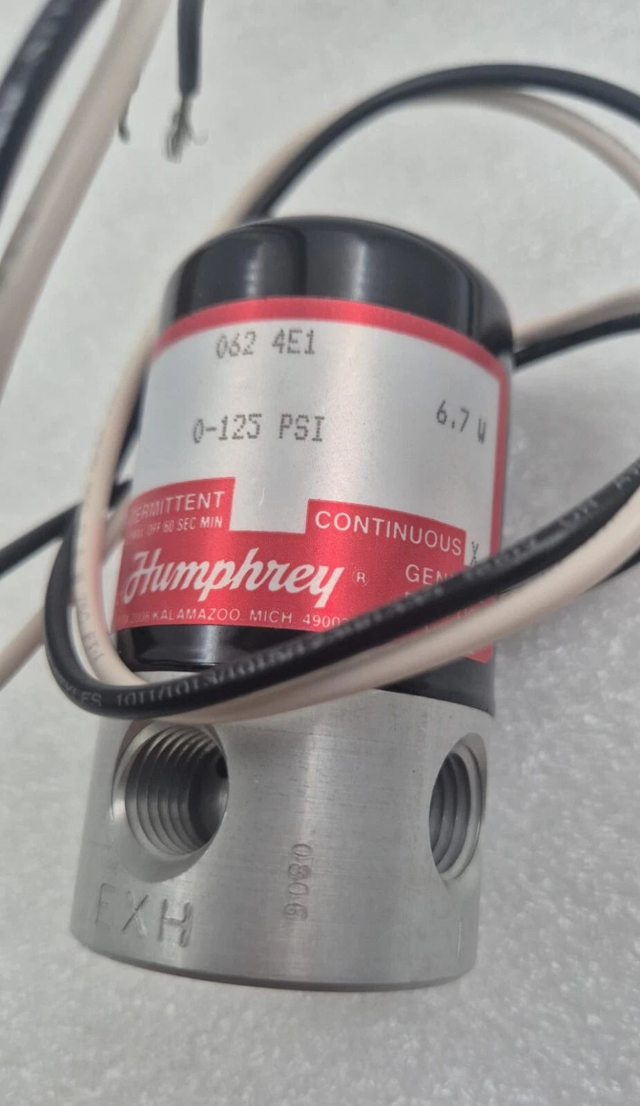 *NEW* Humphrey 062 4E1 24V DC Solenoid Valve 6.7W 0-125PSI